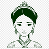 Beautiful Young Lady in Crown Illustration of a girl in royal attire, created using vector design techniques.