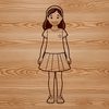 Young female character designed as vector art for digital use.