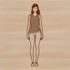Simple Female Figure Design A young female figure with simple lines and shapes, suitable for digital design and cutting crafts.