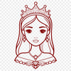 Beautiful Princess Clip Art Design in Vector Format Girl princess clip art design created as a scalable SVG image.
