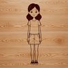 A girl figure created as vector art, suitable for cutting machine stencils or laser engraving.