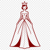 A young female character in a princess costume, suitable for vector art and digital design.
