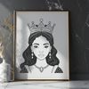 A young female princess with a royal crown, suitable for use in digital design projects.