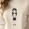 Elegant Young Female Figure Vector Art A young female figure in a neutral pose, created as a vector graphic.