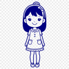 Beautiful Female Character SVG File A young girl character created as scalable vector graphics (SVG) for various digital uses.
