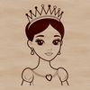 A digital illustration of a young princess character in a traditional royal attire, suitable for various design projects.