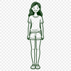 A young girl illustrated in simple, stylized lines, suitable for vector design and cutting machine applications.