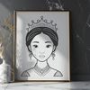 Princess Portrait SVG Graphic Illustration of a young female princess in medieval attire.