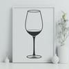 Elegant Wine and Glass Illustration A vector graphic representation of a wine bottle and glass on a table.