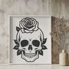 Stylized Gothic Design A stylized gothic skull design featuring intricate details and ornate elements.