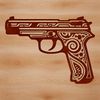 An SVG graphic representation of a weapon with clean lines and precise design elements.