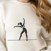 Beautiful Gymnast Silhouette A silhouette of a gymnast in mid-performance, suitable for vector art and cutting machine designs.
