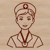 Nurse Silhouette in Uniform - Free SVG Download Female healthcare professional in uniform, designed as vector art for various applications.