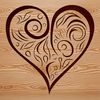 A stylized heart shape designed for vector graphics and cutting machine projects.