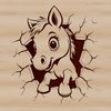 Beautiful Vector Horse Design for Cutting Vector illustration of a horse in a dynamic pose, suitable for digital cutting and laser engraving.