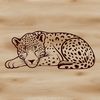 Wild Cat Design A sleeping jaguar, a large wild cat species, depicted in a simple vector design.