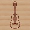 Minimal Acoustic Guitar Illustration A simple line drawing illustration of an acoustic guitar with minimal details.