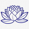 Lotus Flower in Bloom Design A stylized illustration of the lotus flower in various stages of bloom.