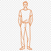 Free Man SVG Vector Illustration A free editable clip art design of a man suitable for various uses including cutting machines like Cricut and laser cutters.