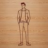 Male Figure Outline A simple outline illustration of a male figure in vector format.
