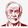 Vector Outline Man Illustration A detailed outline illustration of a male figure, suitable for vector art and cutting machine designs.