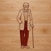 An SVG vector design featuring a portrait of an older adult man.