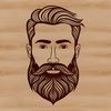 A simple vector illustration of a male figure with facial hair.