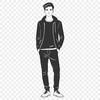 An SVG image of a man designed for cutting and printing purposes.