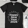 A simple vector illustration of the New Year 2026 with quotes and subtle details.