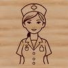 Female nurse in a medical uniform, suitable for vector art design.