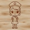 A professional female nurse in uniform, designed as vector art for various digital and print applications.