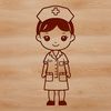 Medical Professional Icon SVG Image Female nurse in a white uniform with a stethoscope, symbolizing the nursing profession.
