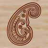 Beautiful Embellishment Motif A stylized ornate paisley pattern featuring intricate shapes.