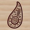 A single ornate paisley motif, suitable for various design applications.