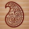 An intricately designed paisley pattern, ideal for use as a template in graphic design software like Procreate and Photoshop.