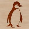 A black and white illustration of a penguin in a simple style, suitable for vector art designs.