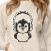 Cute Penguin in Headphones SVG Illustration A stylized illustration of a penguin wearing headphones in various digital file formats including SVG.