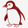 Waddling Penguin Clip Art A black-and-white illustration of a waddling penguin.