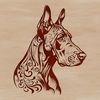Gentle Giant Dog Illustration A detailed vector illustration of a Great Dane's head, suitable for use in graphic design projects.