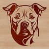 Beautiful Canine Head Design SVG A close-up illustration of a pitbull's head with distinctive facial features.