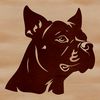 Bold Canine Portrait An SVG graphic representing a Pitbull's face with bold features.