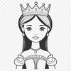 SVG clip art design of a young girl dressed as a princess.