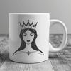 A royal female character in a medieval-style outfit, suitable for vector art and clip art.