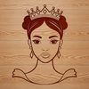 A young female princess character in a royal dress and crown, designed as vector art for digital and offline uses.