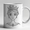 A female character in royal attire, created as vector art for digital use.