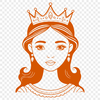 Royal Female Character A princess character in a royal gown, suitable for digital editing with vector art tools like Illustrator and Procreate.