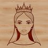 A young female character in royal attire, ideal for use as clip art in various design projects.