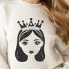 Beautiful Princess Illustration SVG for Editing An illustrated girl character in royal attire, presented in a high-resolution SVG format for easy editing and customization.