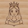 An illustration of a female princess character created as vector art.