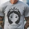 Illustrative representation of a young female princess in a regal setting.